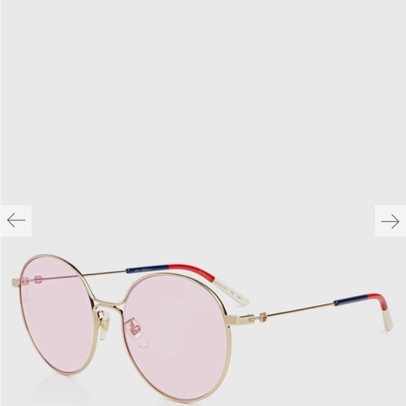 GUCCI Gold Metal Round Frame Sunglasses - Picture 3 of 9